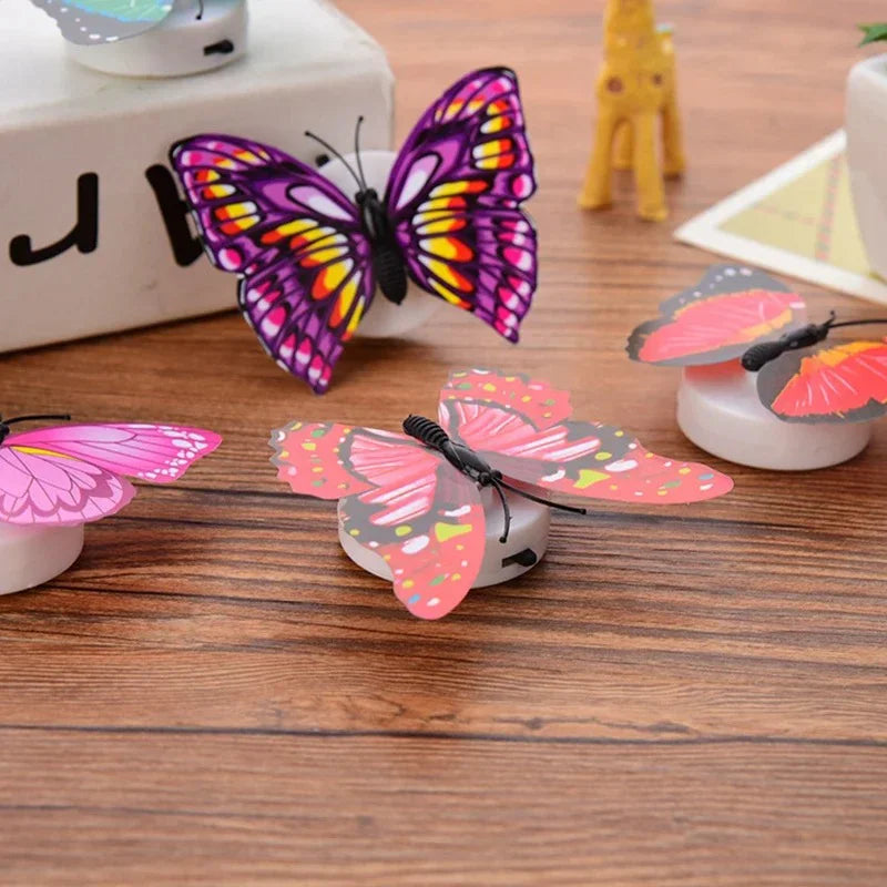 Ranpo Hot Butterfly Night Light Creative Funny Colorful Glowing Butterfly Light Stickable Diy LED House Decorative Wall Lights