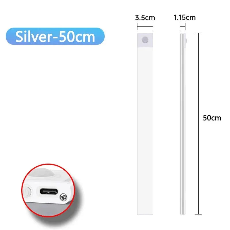 LED Cabinet Light USB Type-C Rechargeable Motion Sensor Led Lamp for Kitchen Wardrobe Cabinet Light