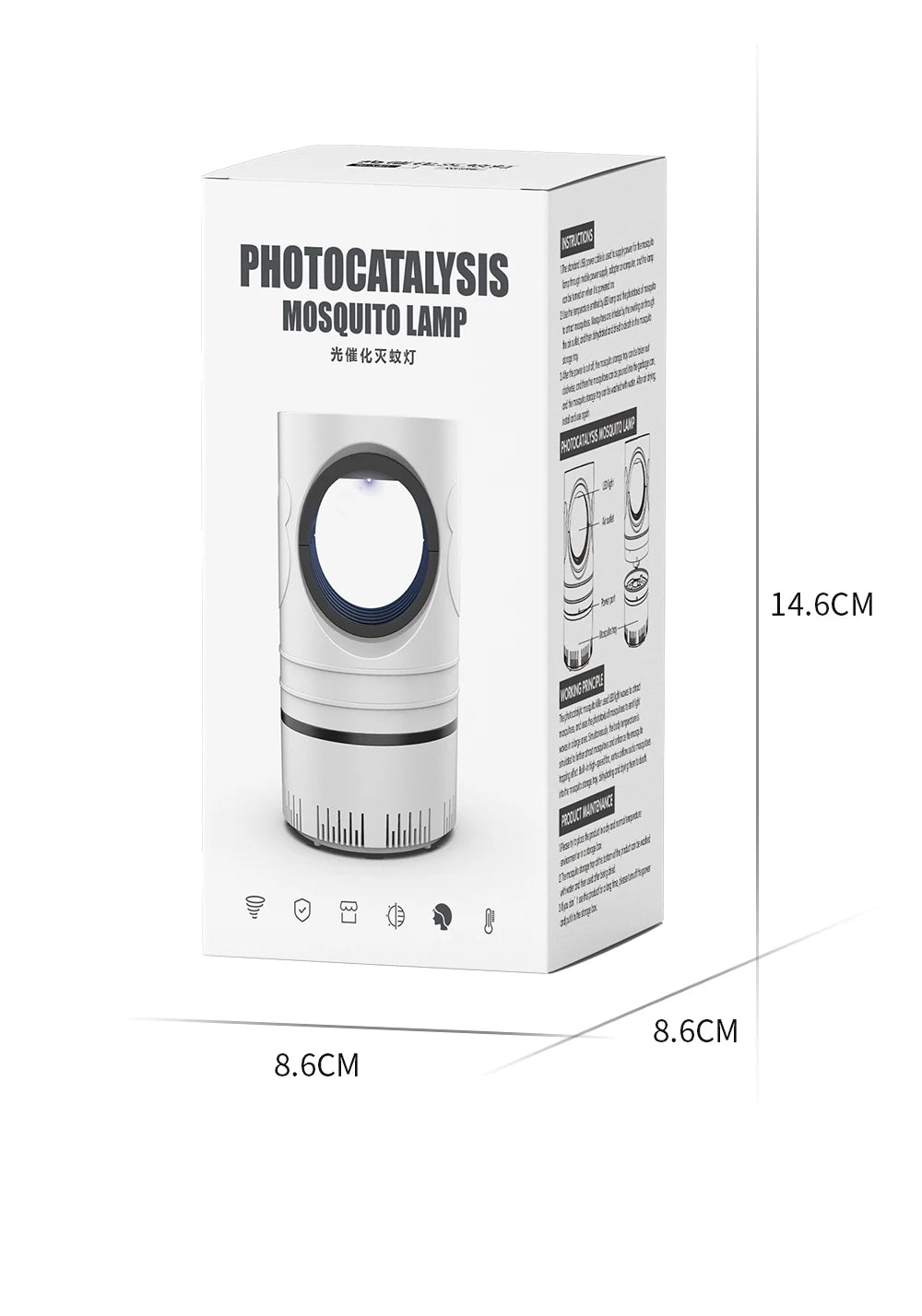 Electric Fly Bug Mosquito Insect Killer LED Light Trap Control Lamp Small Pest with USB Power Supply and Adapter