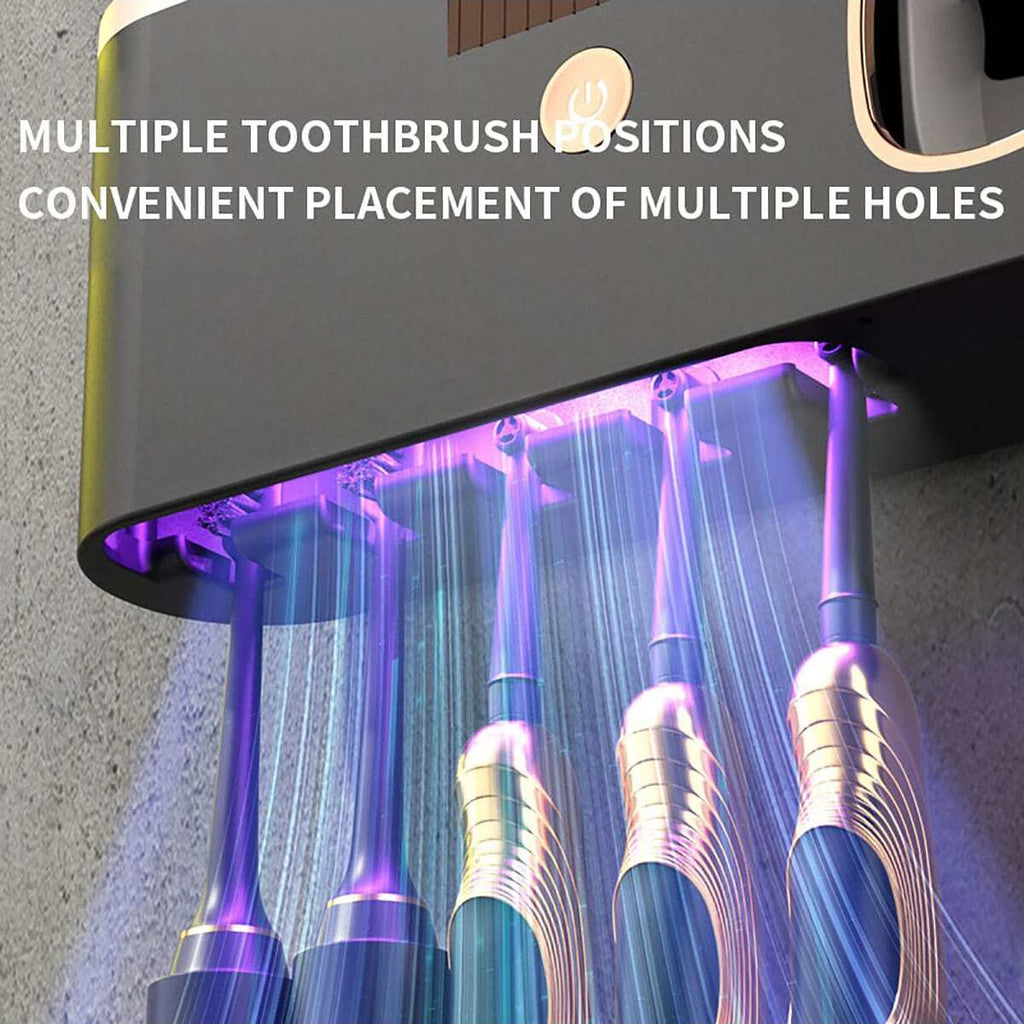 Intelligent Toothbrush Disinfectant, Rechargeable, Dry, Two in One Disinfectant Toothbrush Holder, UV Sterilization