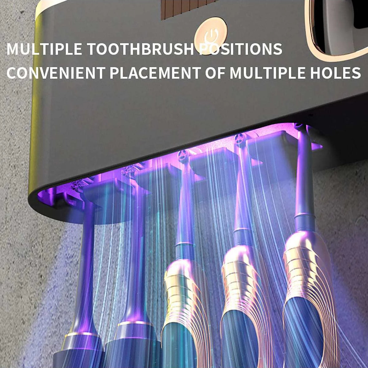 Intelligent Toothbrush Disinfectant, Rechargeable, Dry, Two in One Disinfectant Toothbrush Holder, UV Sterilization