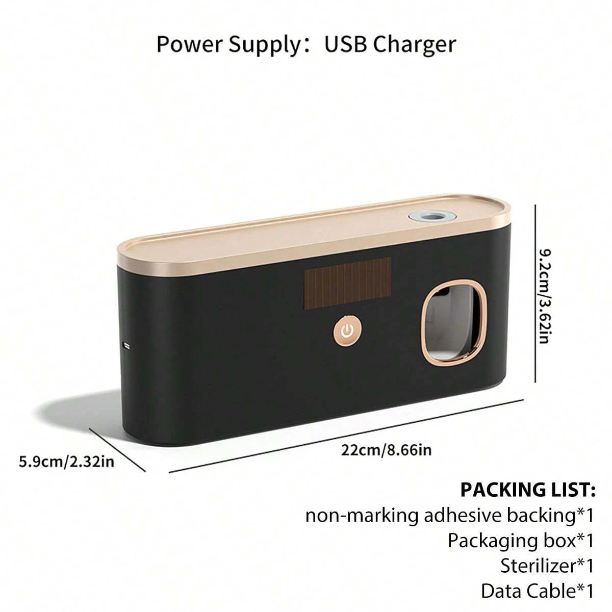 Intelligent Toothbrush Disinfectant, Rechargeable, Dry, Two in One Disinfectant Toothbrush Holder, UV Sterilization