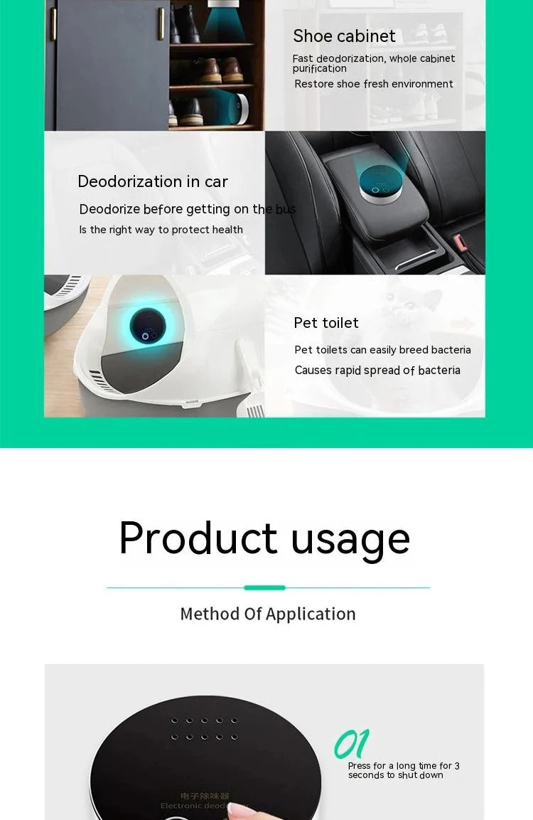 HF07 Air Purifier for Sterilization Deodorization Disinfection Shoe Cabinet Pet Nest Toilet Portable  Intelligent ozone Purifier