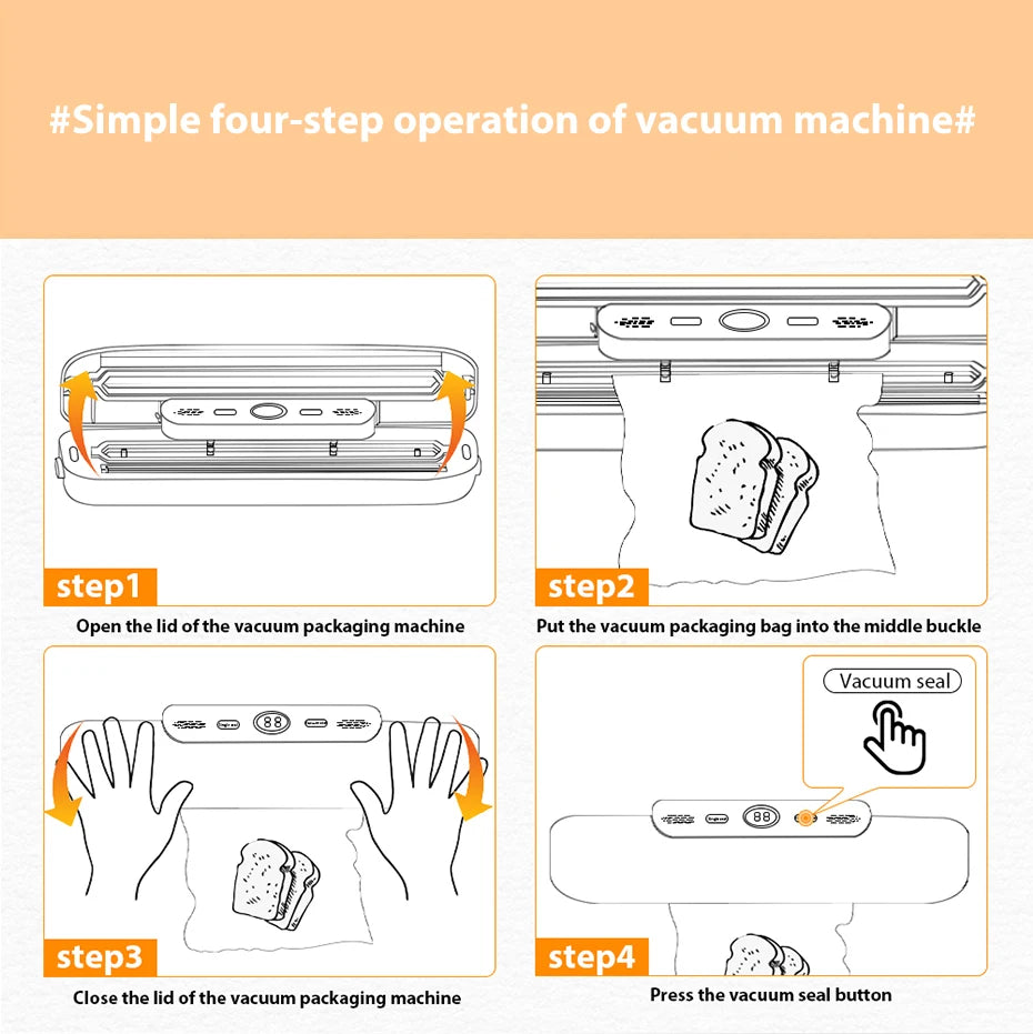 Vacuum Sealer Packaging Machine Food Vacuum Sealer With Free 10pcs Vacuum bags Household Vacuum Food Sealing