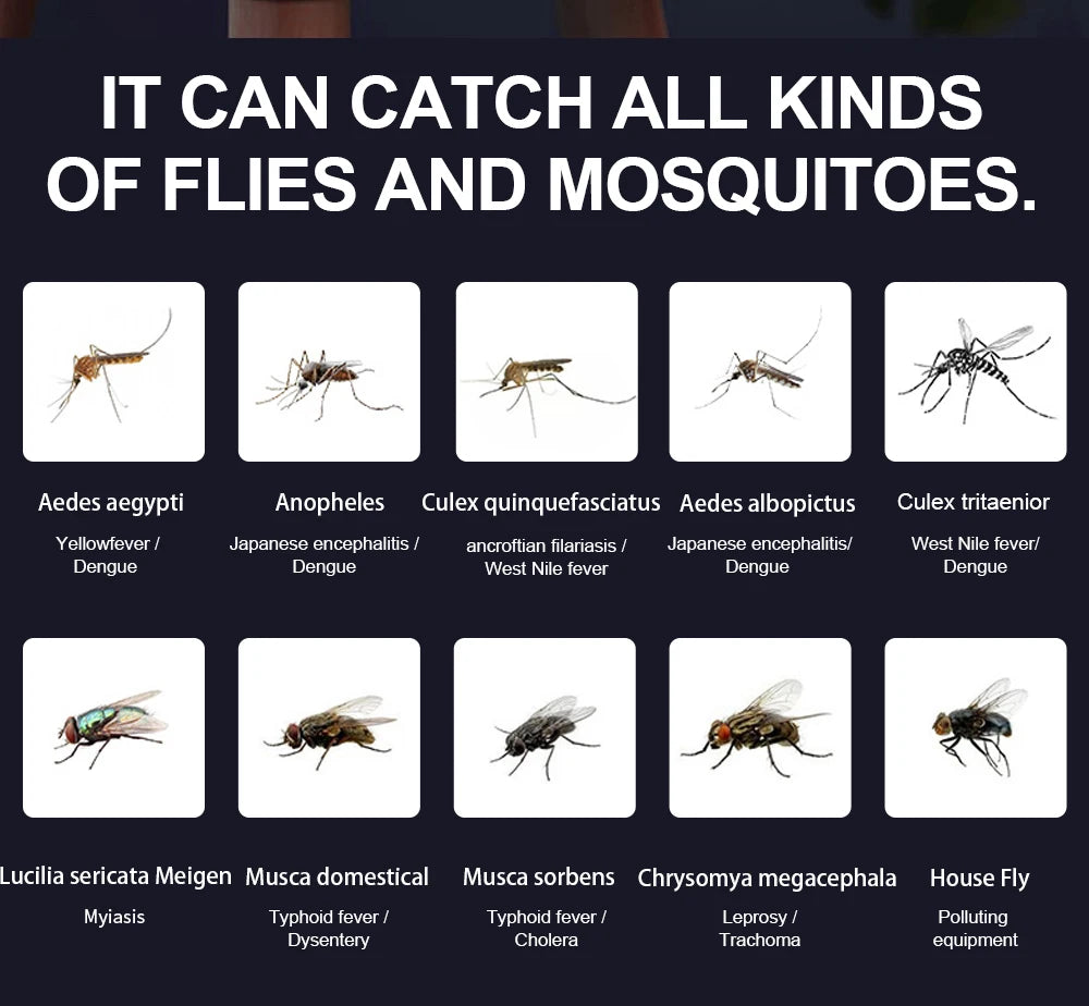 Electric Fly Bug Mosquito Insect Killer LED Light Trap Control Lamp Small Pest with USB Power Supply and Adapter