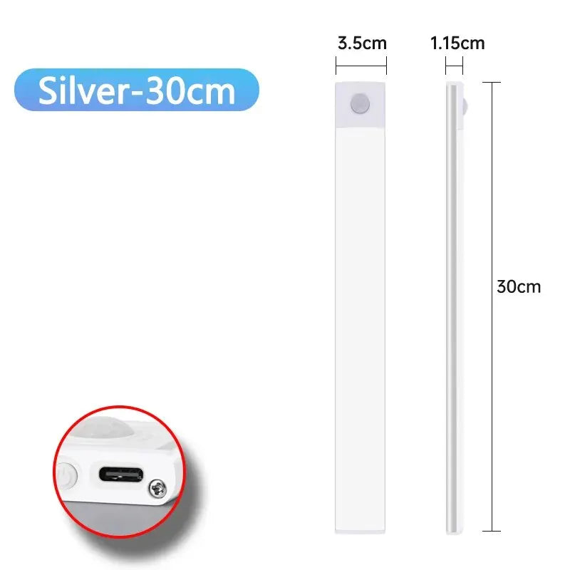 LED Cabinet Light USB Type-C Rechargeable Motion Sensor Led Lamp for Kitchen Wardrobe Cabinet Light