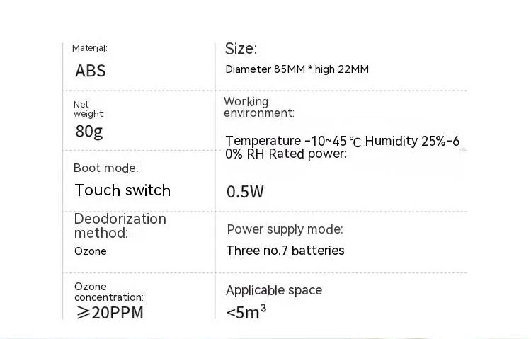 HF07 Air Purifier for Sterilization Deodorization Disinfection Shoe Cabinet Pet Nest Toilet Portable  Intelligent ozone Purifier