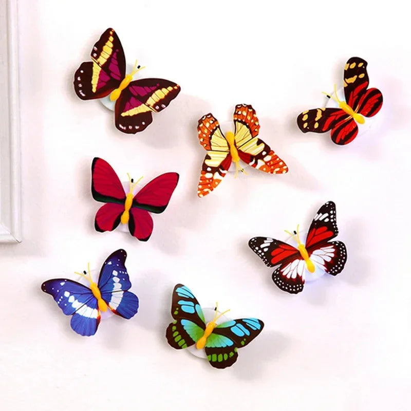 Ranpo Hot Butterfly Night Light Creative Funny Colorful Glowing Butterfly Light Stickable Diy LED House Decorative Wall Lights