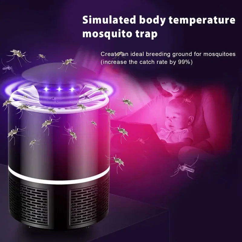 Portable Electric Mosquito Flycatcher, Smart Fly Trap, USB Mosquito Killer, Fly Swatter Lamp, Mute Repellent Light