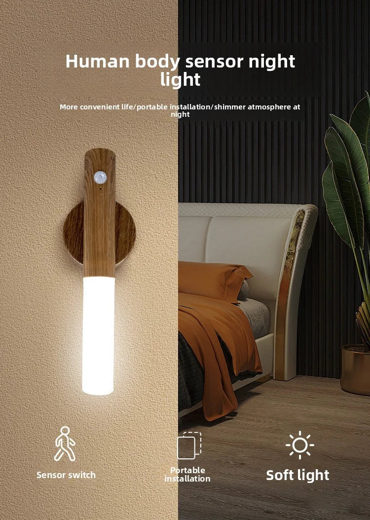 LED Night Light USB Charging Intelligent Human Induction For Bedside Cabinet Home Wardrobe Lighting Motion Sensor Light Led Lamp
